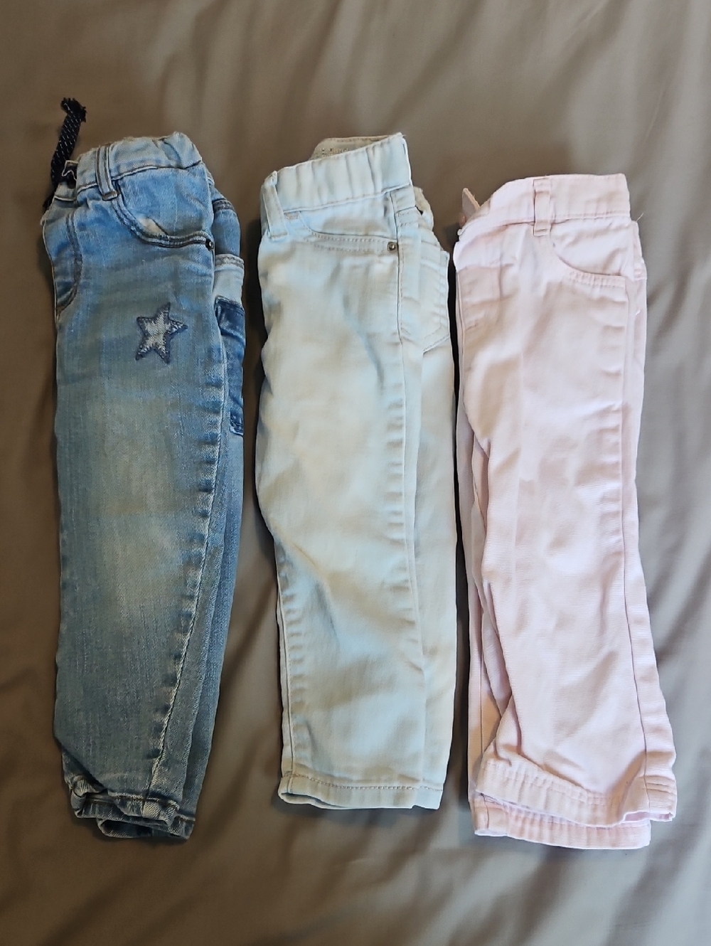 Pack Of 18m Girls' Jeans - Denim, Pale Blue, Pink